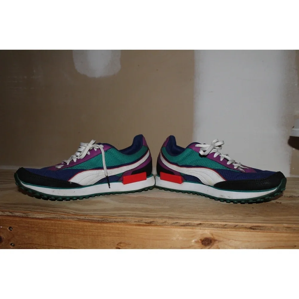 Puma Future Rider Play On Multi Color Sneakers Blue Green Purple 371149-03